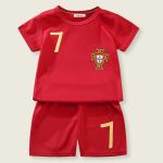 Boys Red Knitted Football Two Piece Set